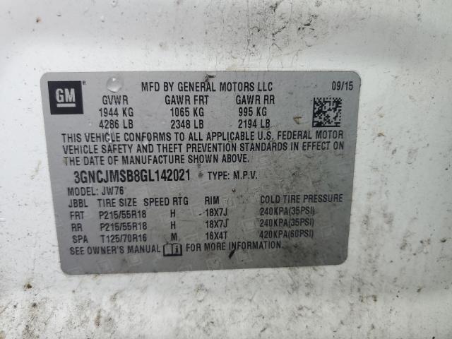 2016 CHEVROLET TRAX LTZ 3GNCJMSB8GL142021