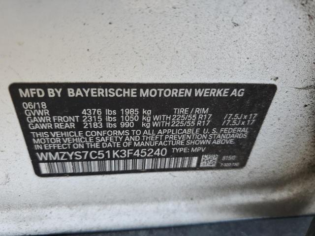 2019 MINI COOPER COU WMZYS7C51K3F45240