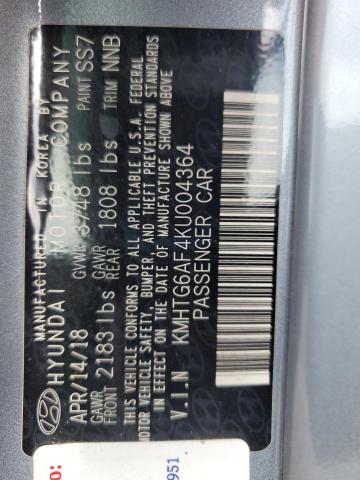 2019 HYUNDAI VELOSTER B KMHTG6AF4KU004364