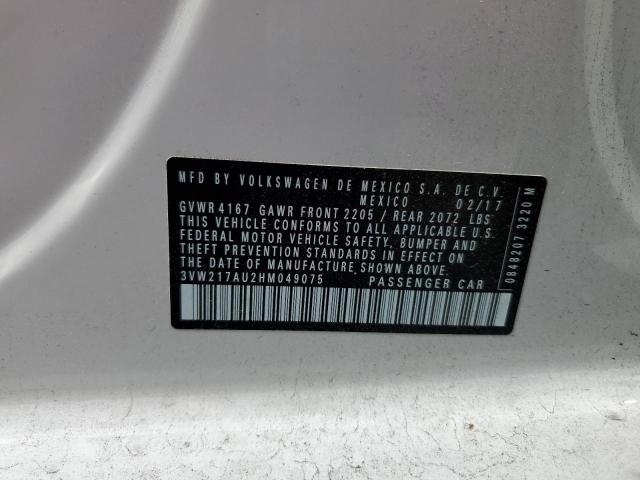 2017 VOLKSWAGEN GOLF S 3VW217AU2HM049075