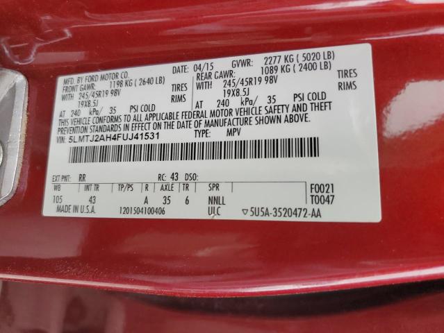 2015 LINCOLN MKC 5LMTJ2AH4FUJ41531