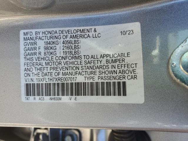 2024 HONDA CIVIC EXL - 19XFL1H7XRE007017
