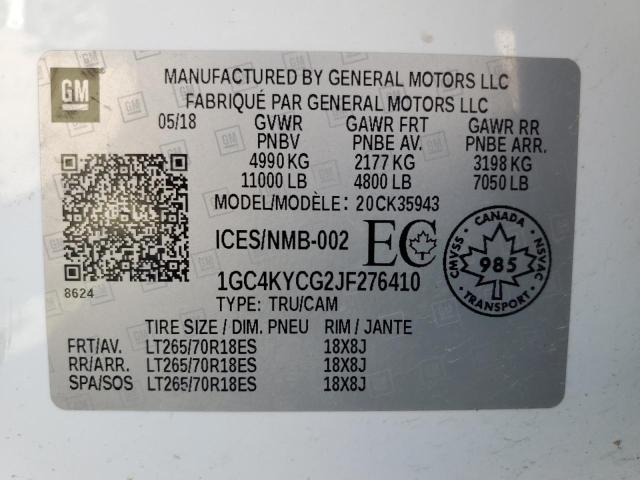 2018 CHEVROLET SILVERADO - 1GC4KYCG2JF276410