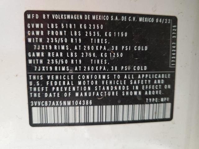 2022 VOLKSWAGEN TIGUAN SE 3VVCB7AX5NM104386
