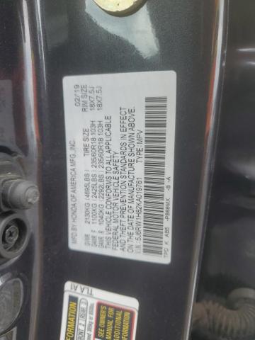 2019 HONDA CRV 5J6RW1H82KA019761