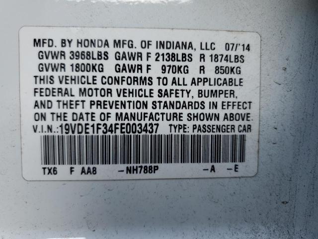 2015 ACURA ILX 20 19VDE1F34FE003437