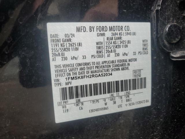 2024 FORD EXPLORER L 1FMSK8FH2RGA52034