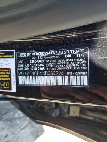 2022 MERCEDES-BENZ C 300 W1KAF4GB4NR030998