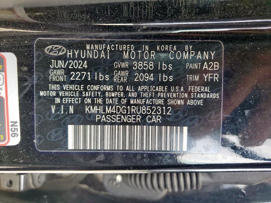 2024 HYUNDAI ELANTRA SEL KMHLM4DG1RU852312