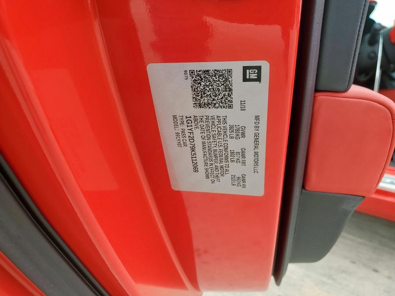 2019 CHEVROLET CORVETTE S - 1G1YF2D79K5112069