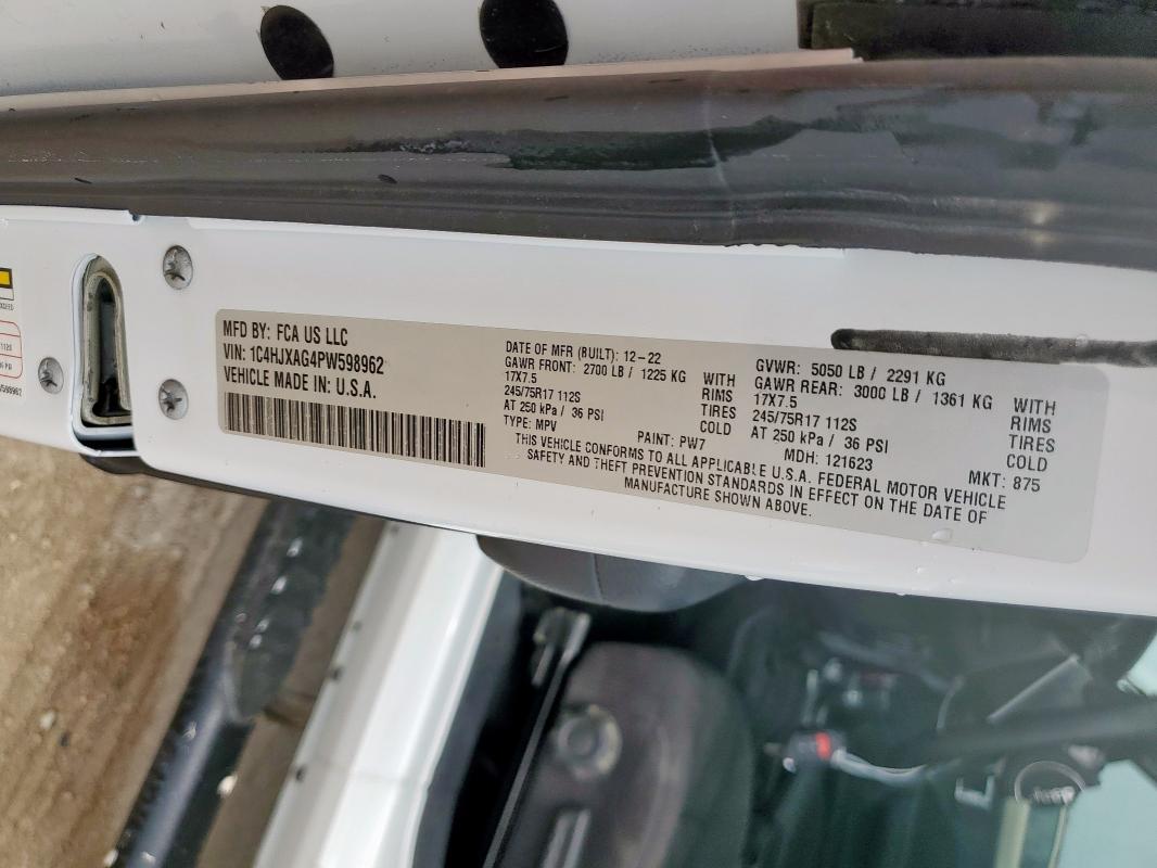 2023 JEEP WRANGLER S 1C4HJXAG4PW598962