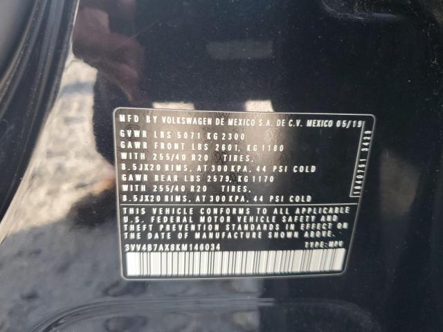2019 VOLKSWAGEN TIGUAN SEL 3VV4B7AX8KM146034