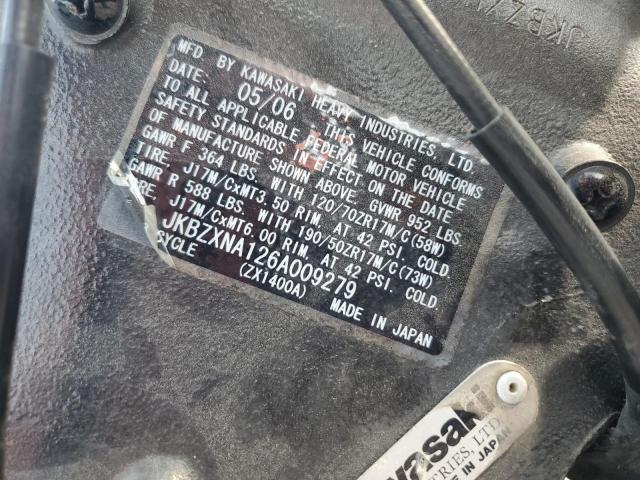2006 KAWASAKI ZX1400 A JKBZXNA126A009279