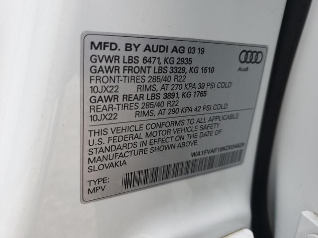 2019 AUDI Q8 PRESTIG WA1FVAF18KD034629
