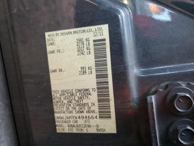 2012 NISSAN ALTIMA BAS - 1N4AL2AP7CN494664