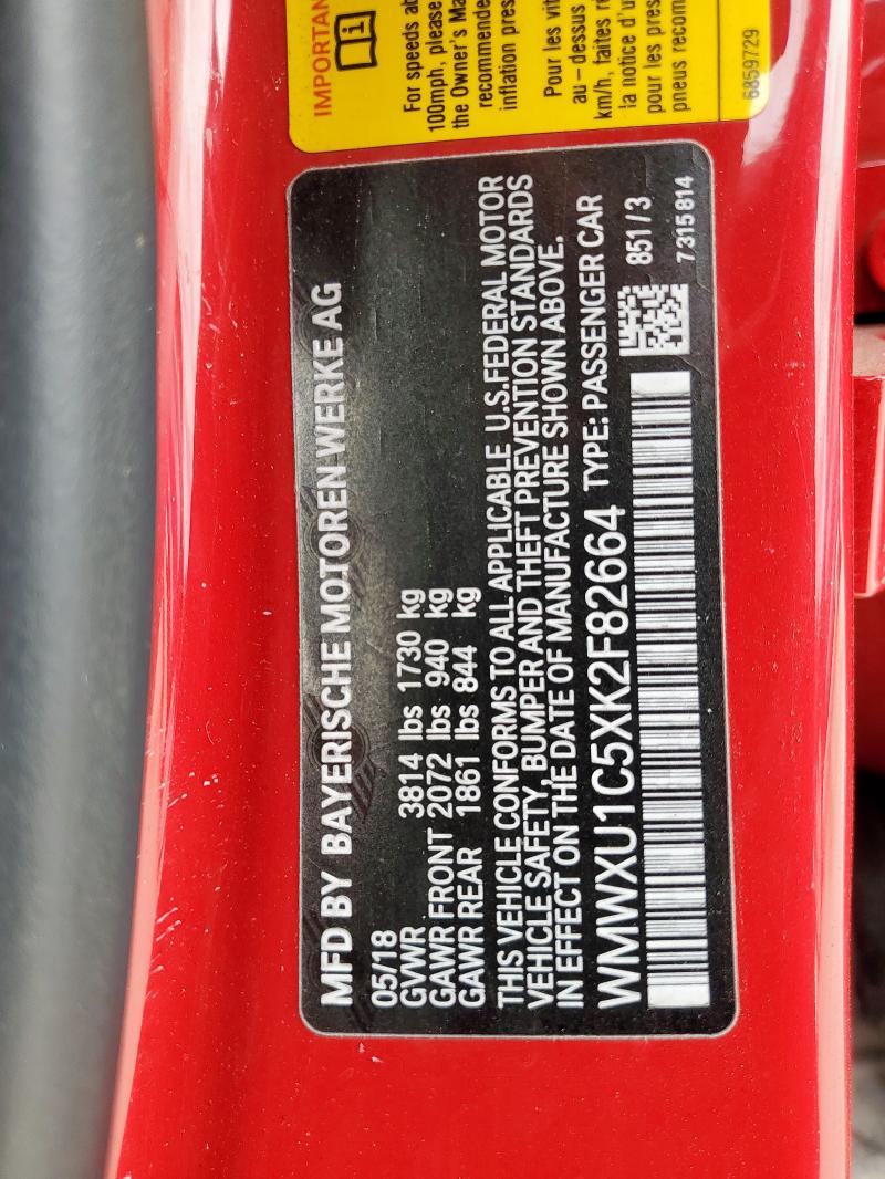 2019 MINI COOPER WMWXU1C5XK2F82664