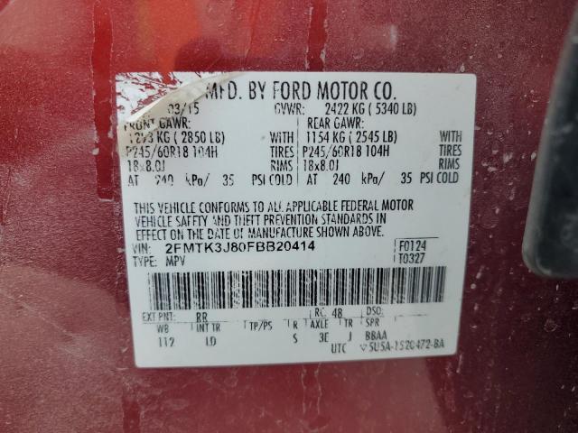 2015 FORD EDGE SEL - 2FMTK3J80FBB20414