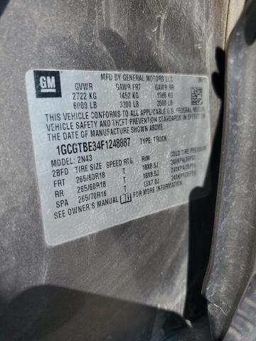 2015 CHEVROLET COLORADO LT - 1GCGTBE34F1248887