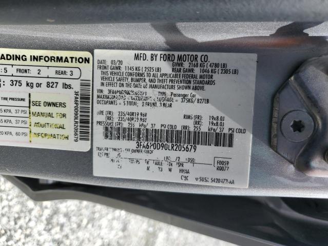 2020 FORD FUSION TITANIUM 3FA6P0D90LR205679