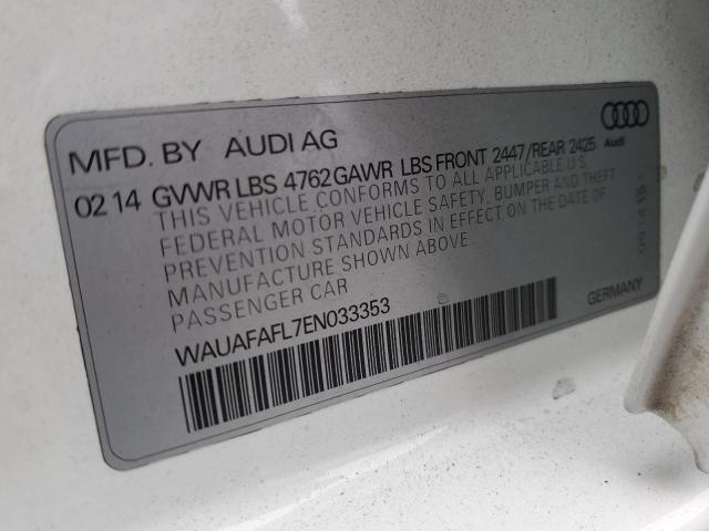 2014 AUDI A4 PREMIUM - WAUAFAFL7EN033353