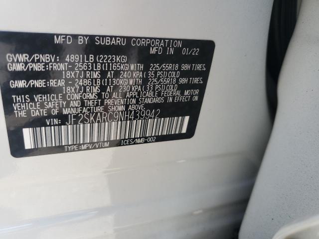 2022 SUBARU FORESTER T JF2SKARC9NH439942
