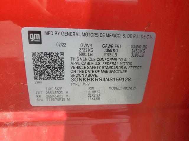 2022 CHEVROLET BLAZER RS 3GNKBKRS4NS159128