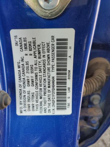2016 HONDA CIVIC EX - 2HGFC1F37GH644644