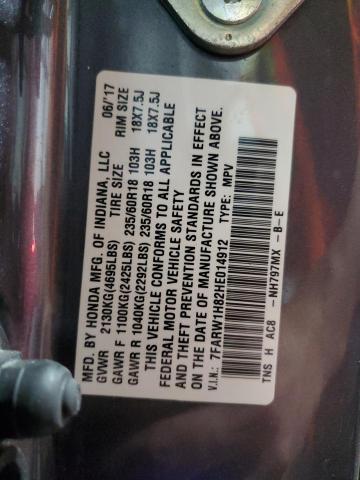 2017 HONDA CR-V EXL 7FARW1H82HE014912