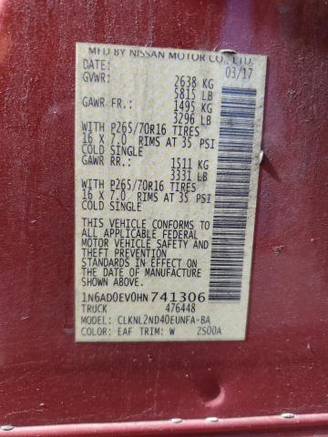 2017 NISSAN FRONTIER S 1N6AD0EV0HN741306