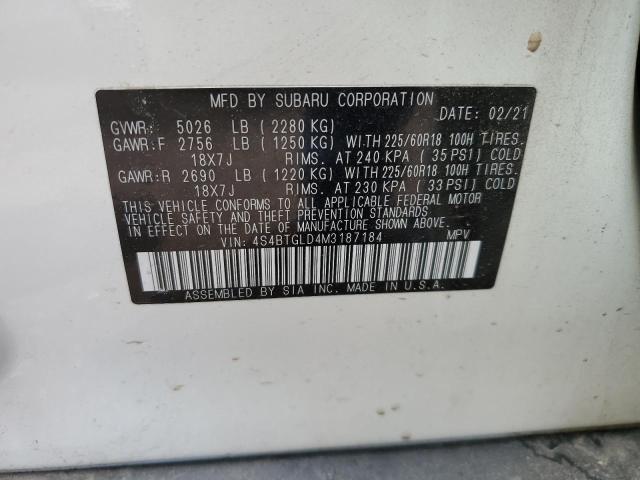2021 SUBARU OUTBACK ONYX EDITION XT 4S4BTGLD4M3187184
