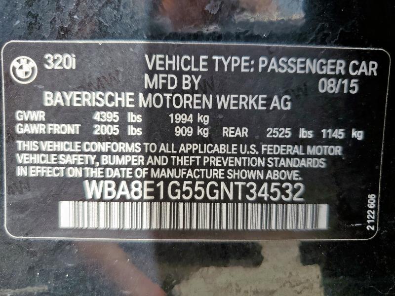 2016 BMW 320 I WBA8E1G55GNT34532