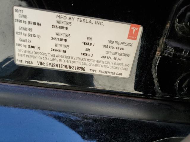 2017 TESLA MODEL S 5YJSA1E15HF219286