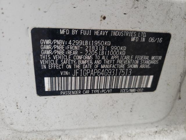 2016 SUBARU IMPREZA SP JF1GPAP64G9317513