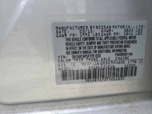 2015 NISSAN SENTRA S - 3N1AB7AP5FY251830