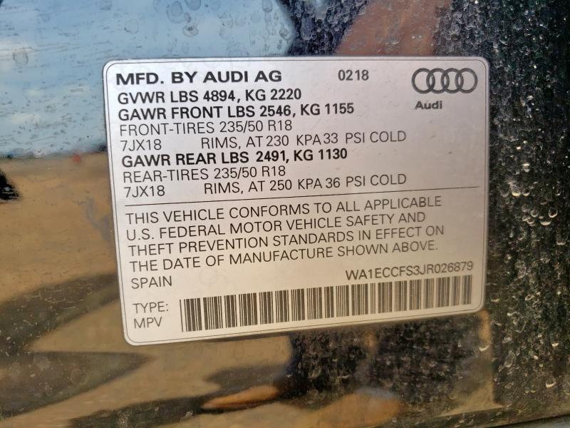 2018 AUDI Q3 PREMIUM WA1ECCFS3JR026879