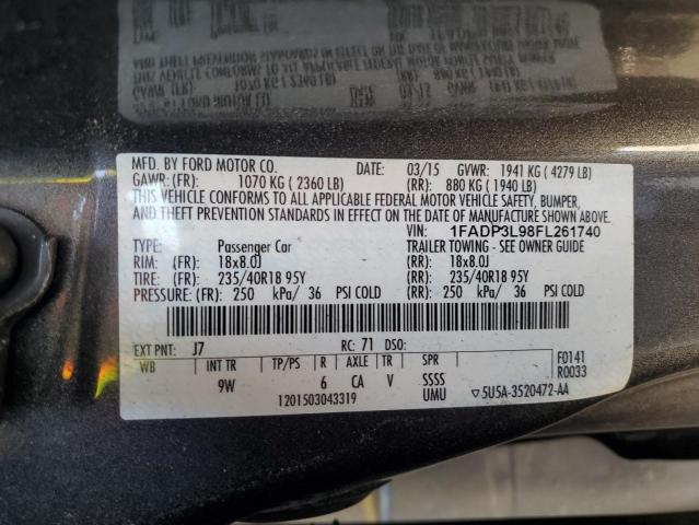 2015 FORD FOCUS ST 1FADP3L98FL261740
