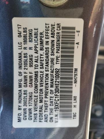 2017 HONDA CIVIC EX 19XFC1F30HE210092