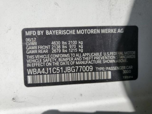 2018 BMW 430I GRAN WBA4J1C51JBG77009