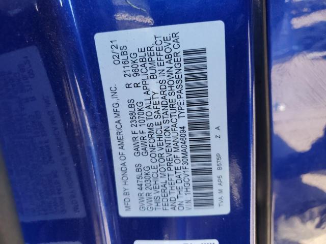 2021 HONDA ACCORD SPORT 1HGCV1F30MA046094