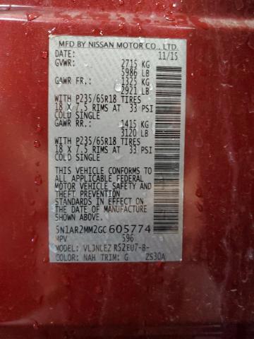2016 NISSAN PATHFINDER - 5N1AR2MM2GC605774