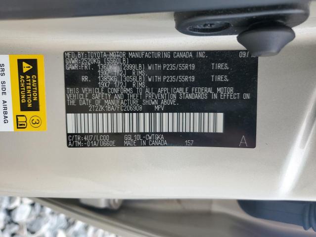 2015 LEXUS RX 350 2T2ZK1BA7FC206908