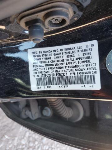 2020 HONDA CIVIC LX 19XFC2F60LE000357