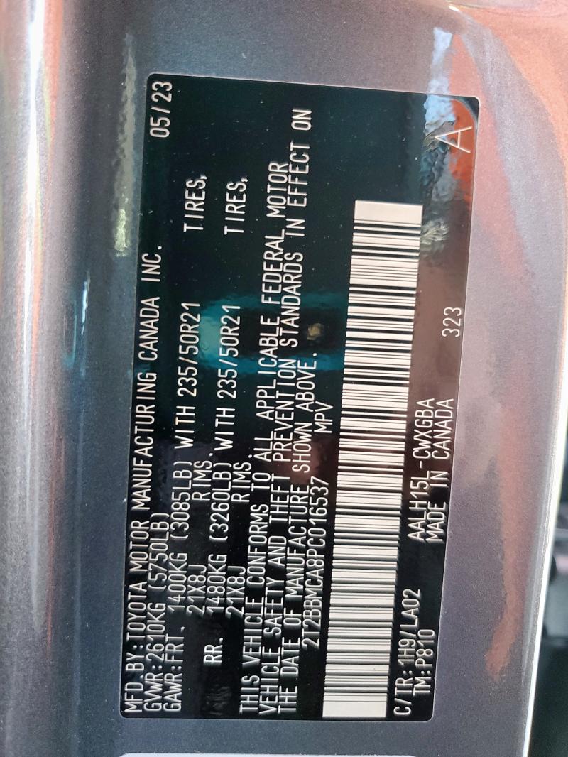 2023 LEXUS RX 350H BA 2T2BBMCA8PC016537