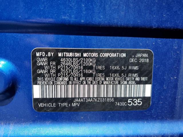 2019 MITSUBISHI ECLIPSE CR JA4AT3AA7KZ031856