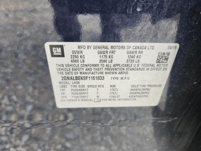 2015 CHEVROLET EQUINOX LT - 2GNALBEK8F1161833