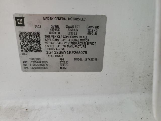 2019 GMC SIERRA K25 1GT12SEY1KF265079