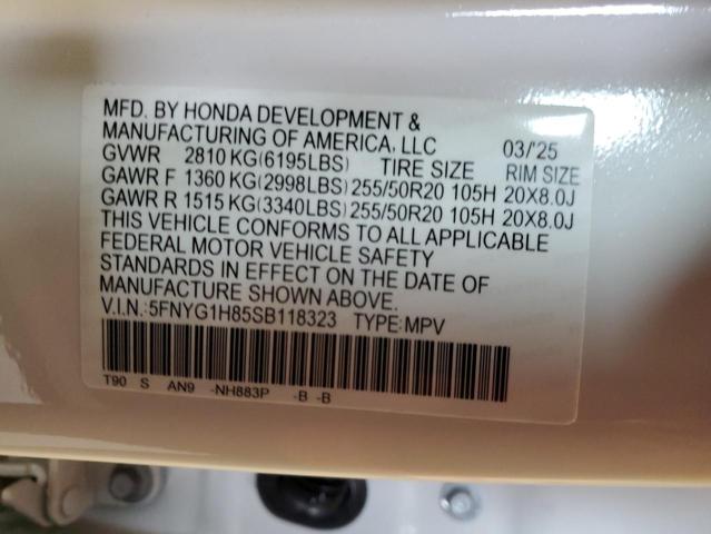 2025 HONDA PILOT ELIT 5FNYG1H85SB118323