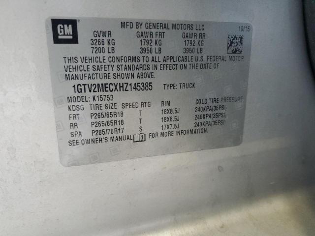 2017 GMC SIERRA K15 1GTV2MECXHZ145385