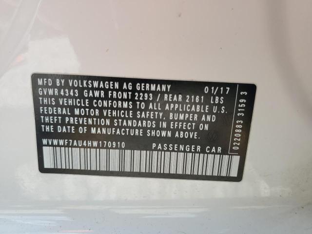 2017 VOLKSWAGEN GOLF R WVWWF7AU4HW170910