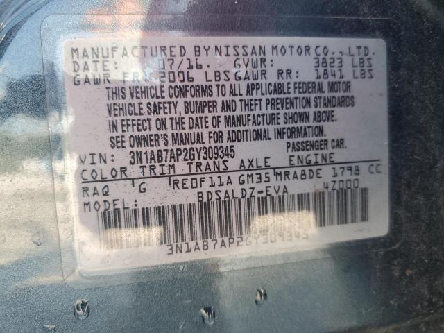 2016 NISSAN SENTRA S - 3N1AB7AP2GY309345